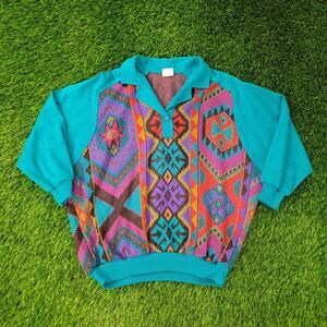 Vintage 80s Western Boho Sweatshirt Womens XL 25x22 Baggy